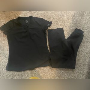 Black med cloture maternity joggers/ xs stretchy material top